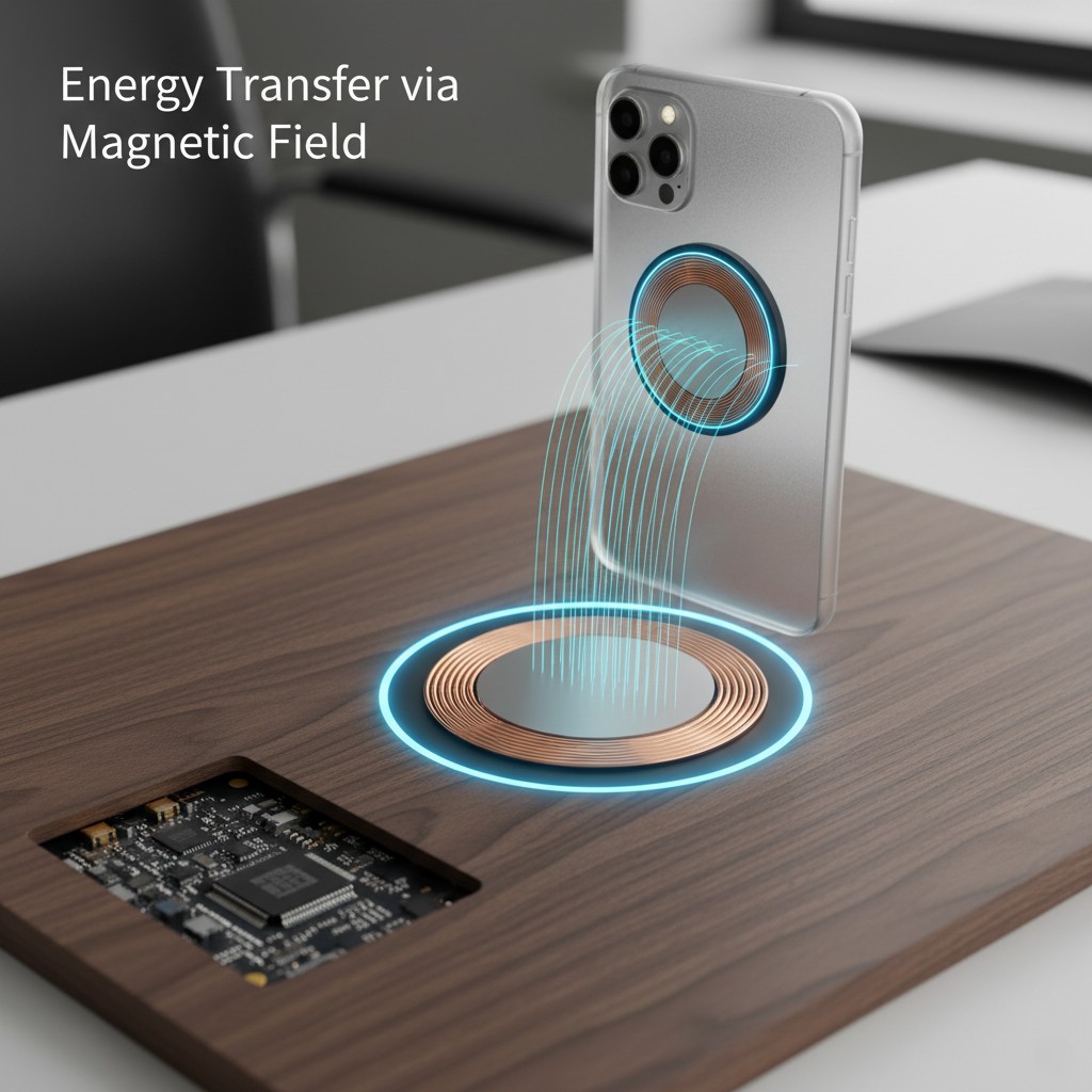 Diagram illustrating magnetic resonance coupling wireless charging system